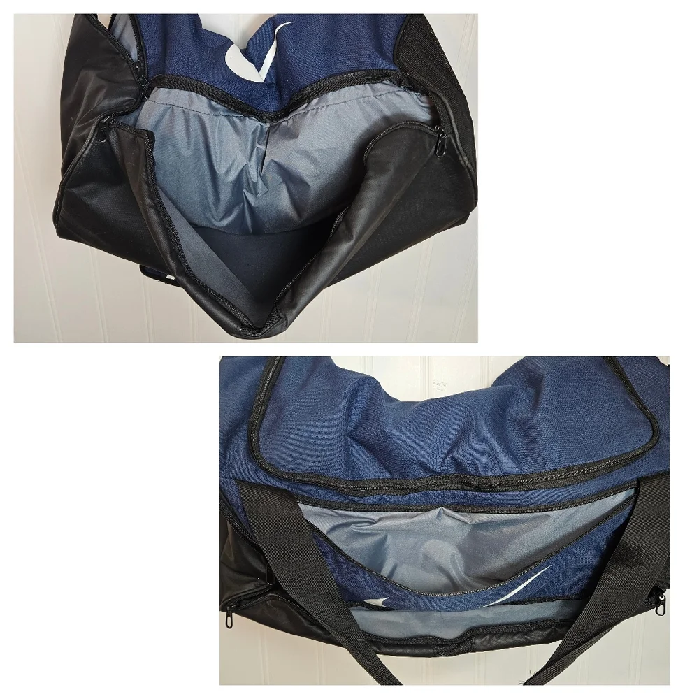 Nike Duffel Bag Brasilia Gym Travel Sports Overnight Midnight Navy Black White